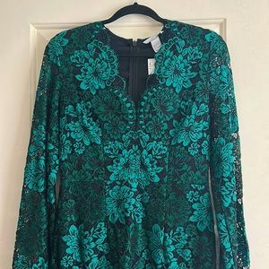 H&M emerald green lace dress